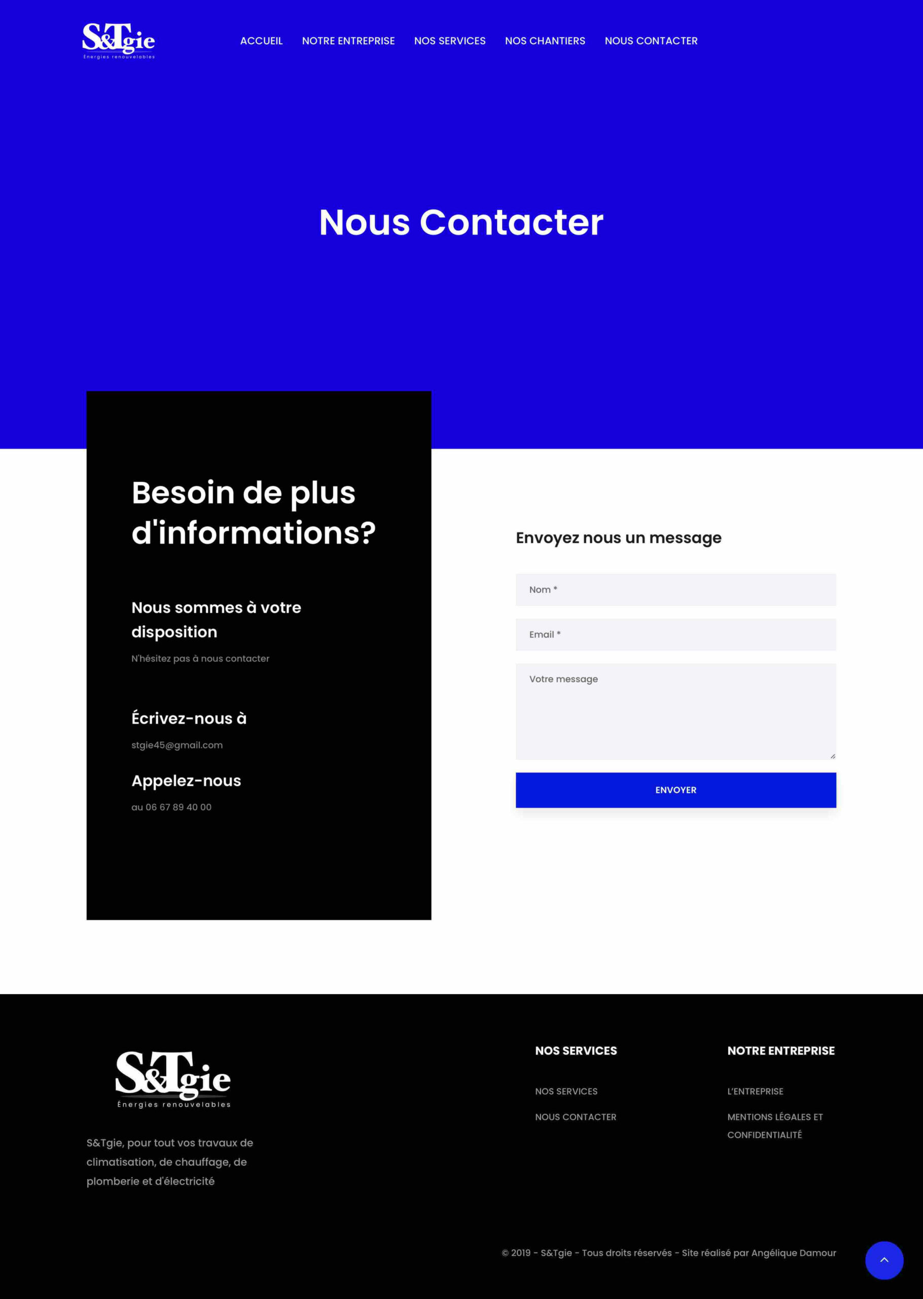 ANGELIQUE DAMOUR - projet S&TGIE - page contact full