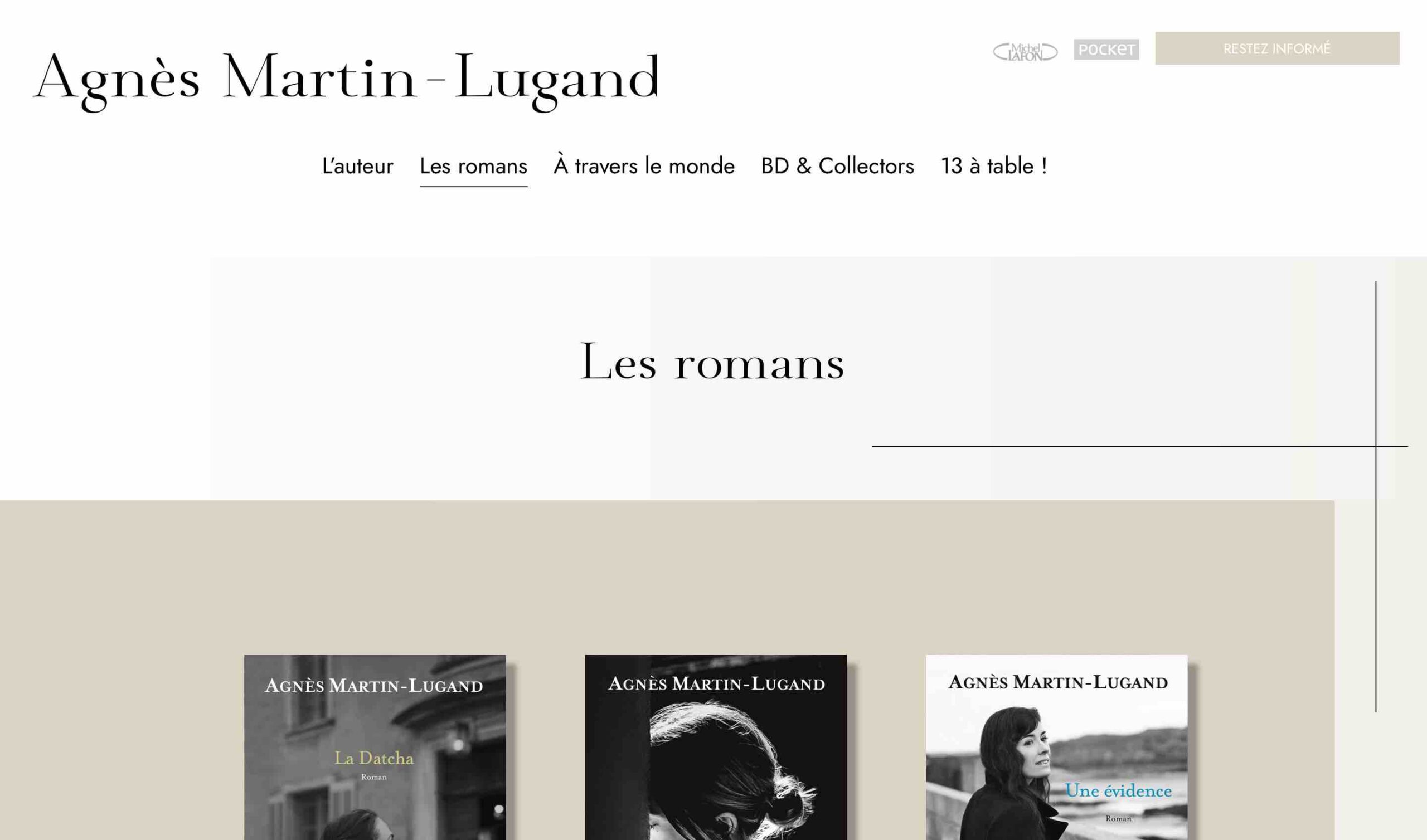 ANGELIQUE DAMOUR - projet AGNES MARTIN LUGAND - page les romans