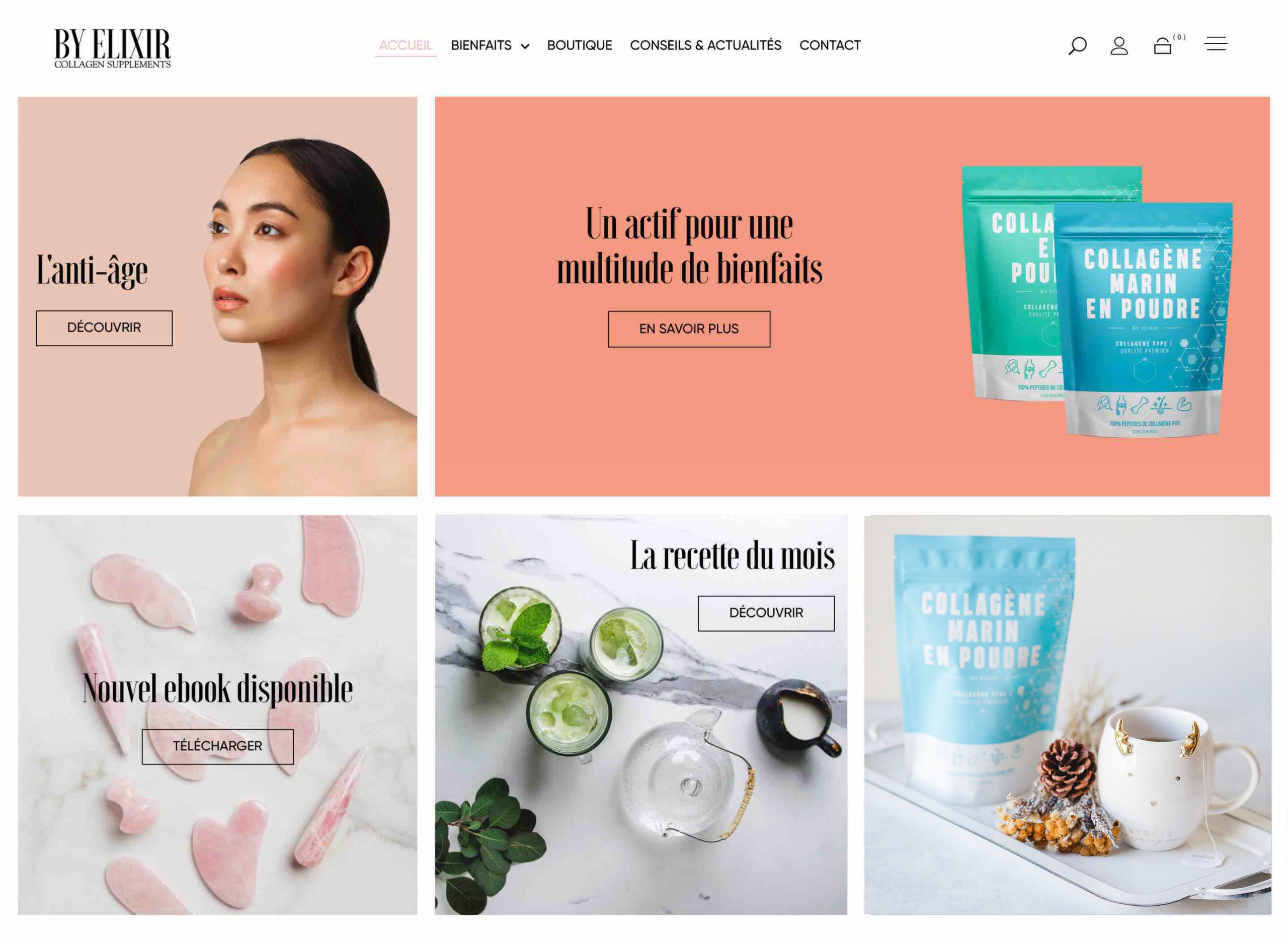 ANGELIQUE DAMOUR - projet BY ELIXIR - home page