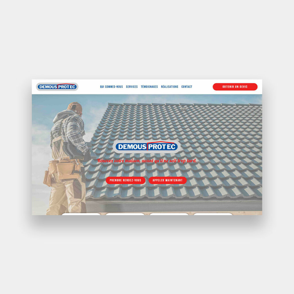 ANGELIQUE DAMOUR - projet DEMOUSPROTEC - home page carré sur fond gris