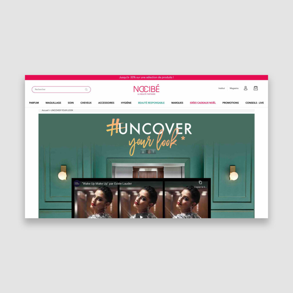ANGELIQUE DAMOUR - landing page Nocibé - Estée Lauder x Clinique