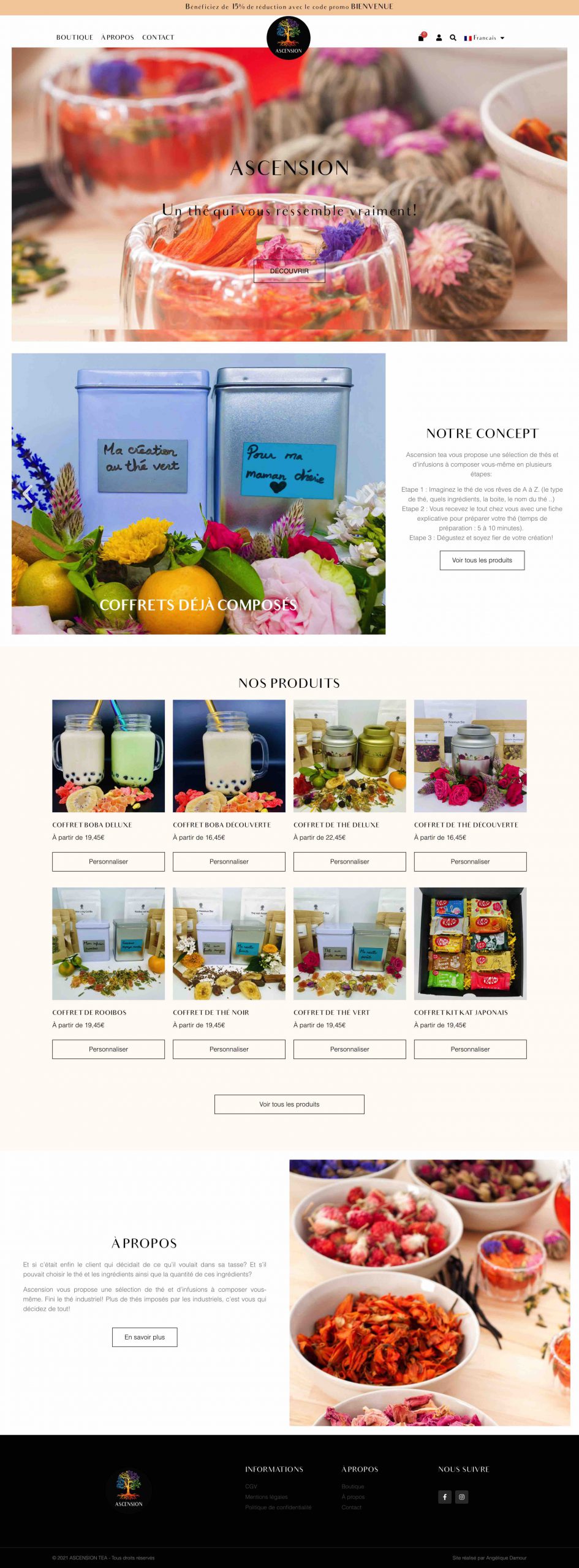 ANGELIQUE DAMOUR - Projet Ascension Tea - home page full screen