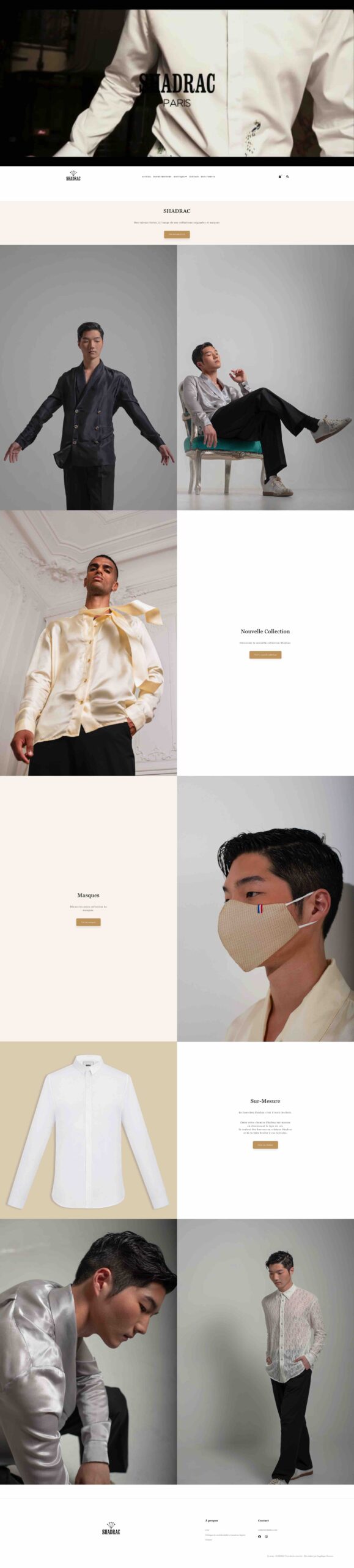 ANGELIQUE DAMOUR - Projet Shadrac - Home page full screen