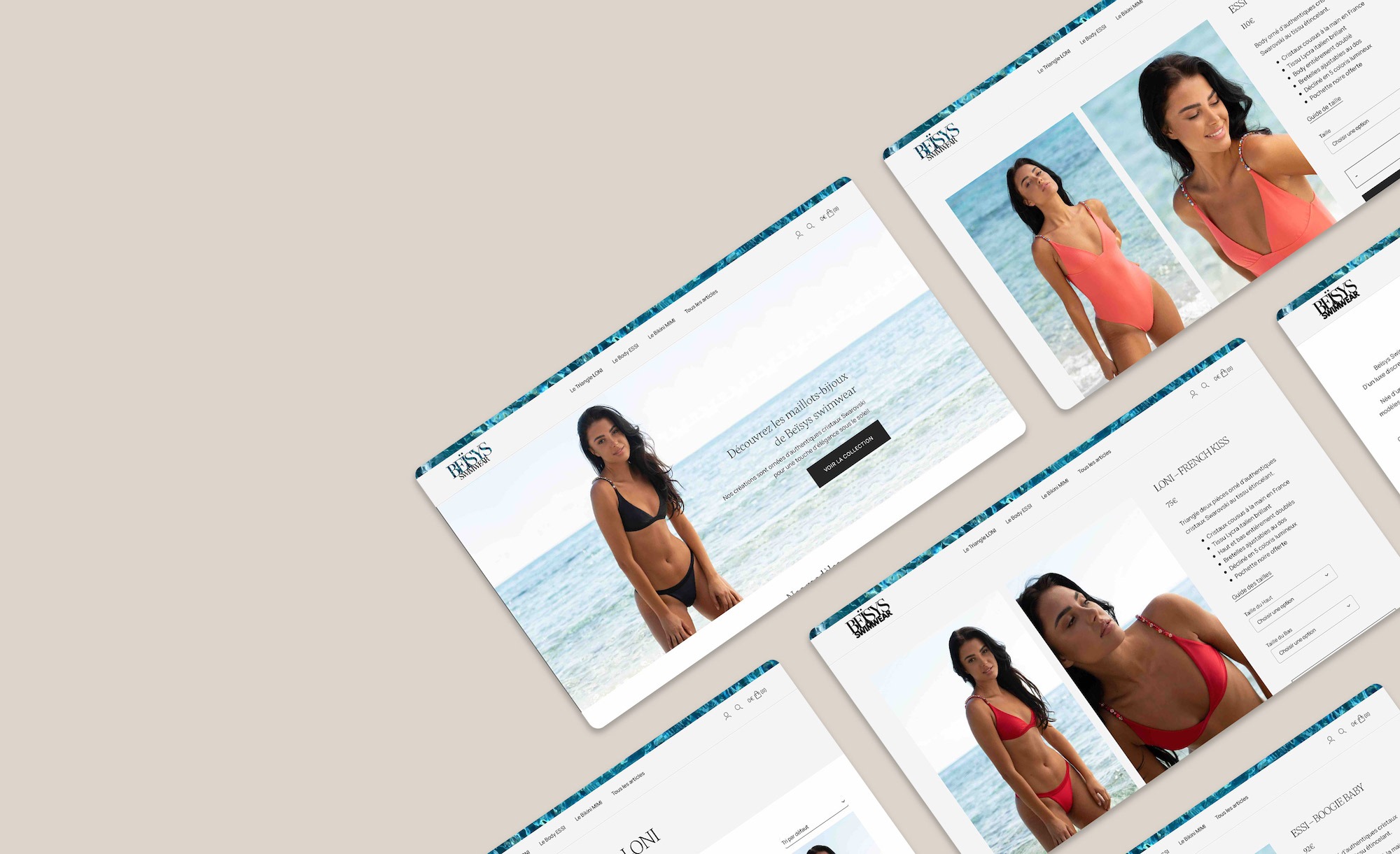 ANGÉLIQUE DAMOUR - Beïsys Swimwear projet - screens à plat