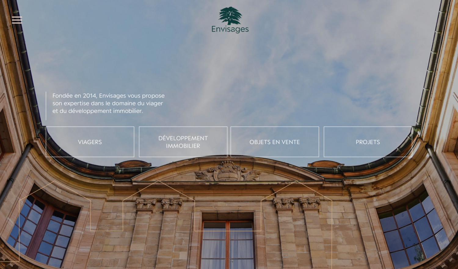 Création d'un site web vitrine - ANGELIQUE DAMOUR Design Studio - Envisages - page d'accueil