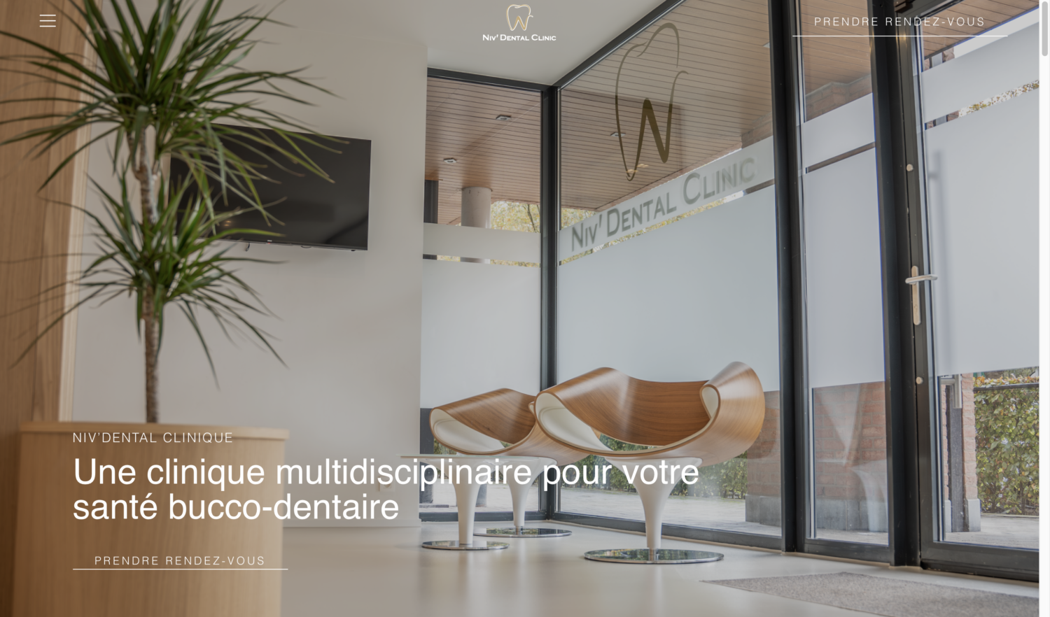 Design et développement d'un site web vitrine - ANGELIQUE DAMOUR Design Studio - Niv'Dental Clinique - bannière principale